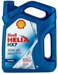 Моторное масло Полусинтетическое SHELL Helix Diesel HX7 10W-40 4 л