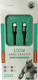 Кабель Xipin USB TypeC (F), USB TypeC (M), 1.2 м, черный