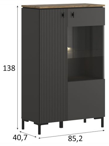 Шкаф БРВ Брест Сан-Джиминьяно REG1D1W/140 черный 138х85.2х40.7 см купить,NaN