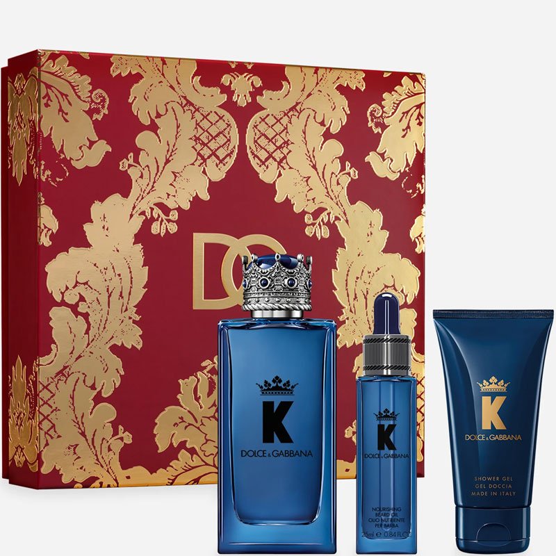 DOLCE&GABBANA K Gift Set - Eau de Parfum 100 ml + Nourishing Beard Oil 25 ml + Shower Gel 50 ml парфюмерный набор 100 мл, для мужчин купить,123690