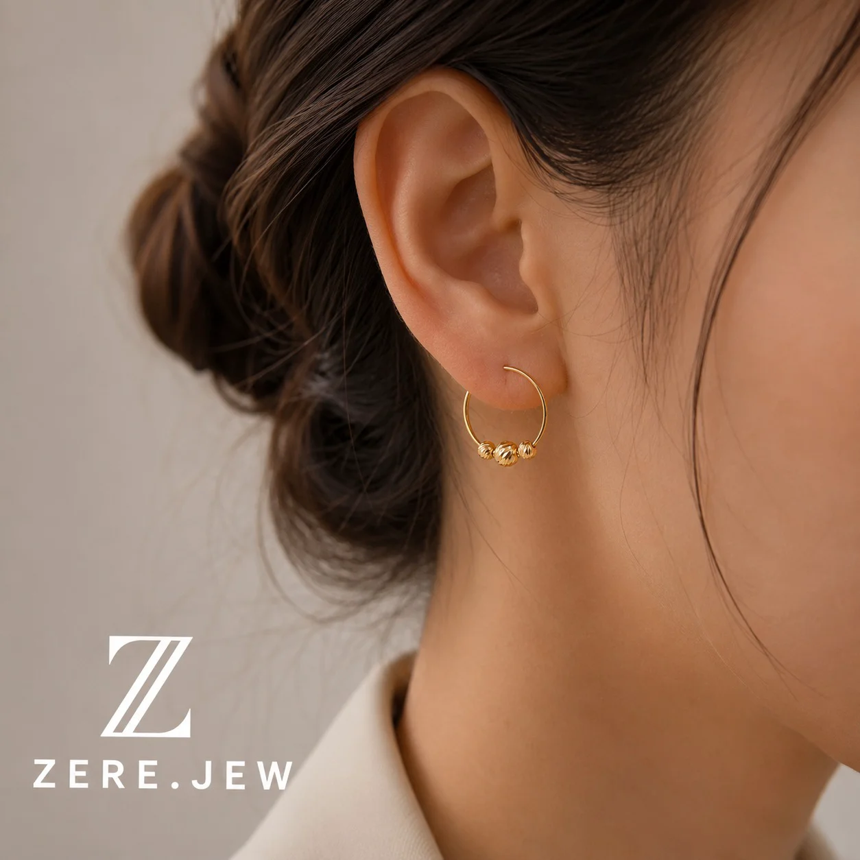 Серьги-конго Zere золото 585 пробы 1.19 гр купить,101150