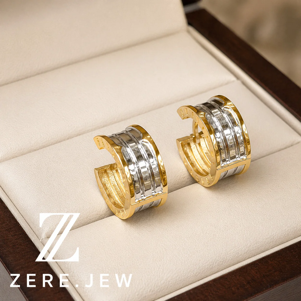 Серьги-кольца ZERE золото 585 пробы 5.62 гр купить,477700