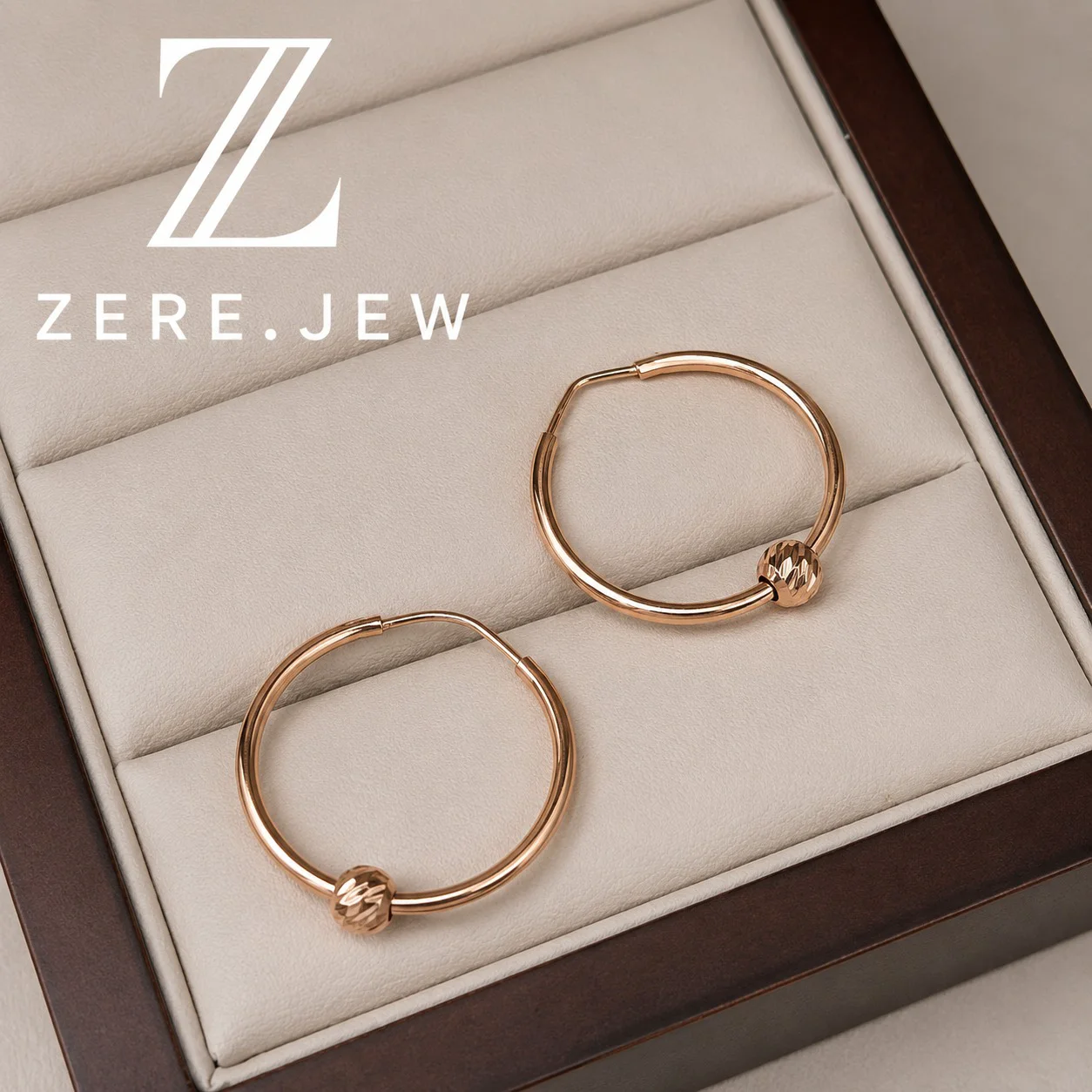 Серьги-конго Zere красное золото 585 пробы 1.07 гр купить,90950