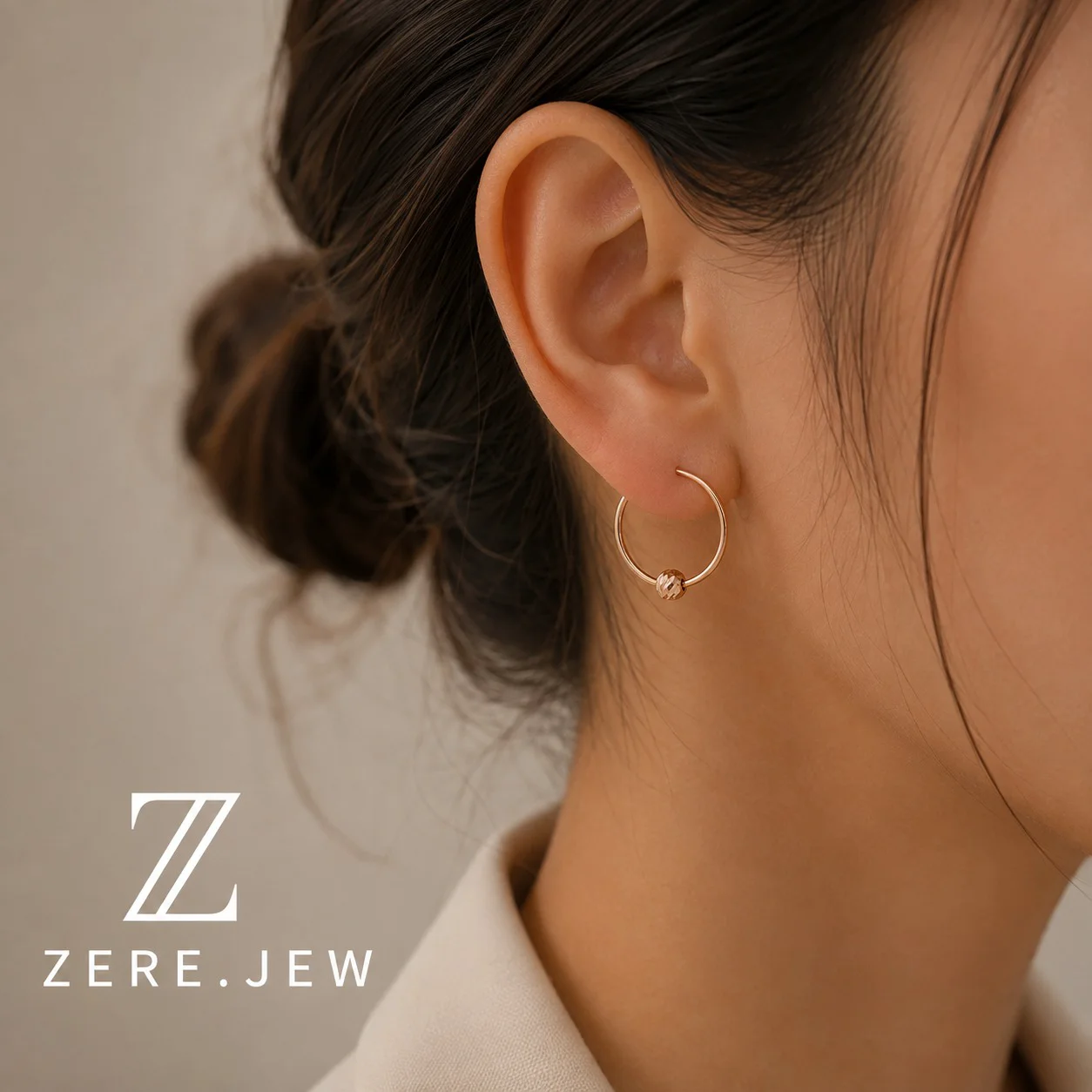 Серьги-конго Zere красное золото 585 пробы 1.07 гр купить,90950