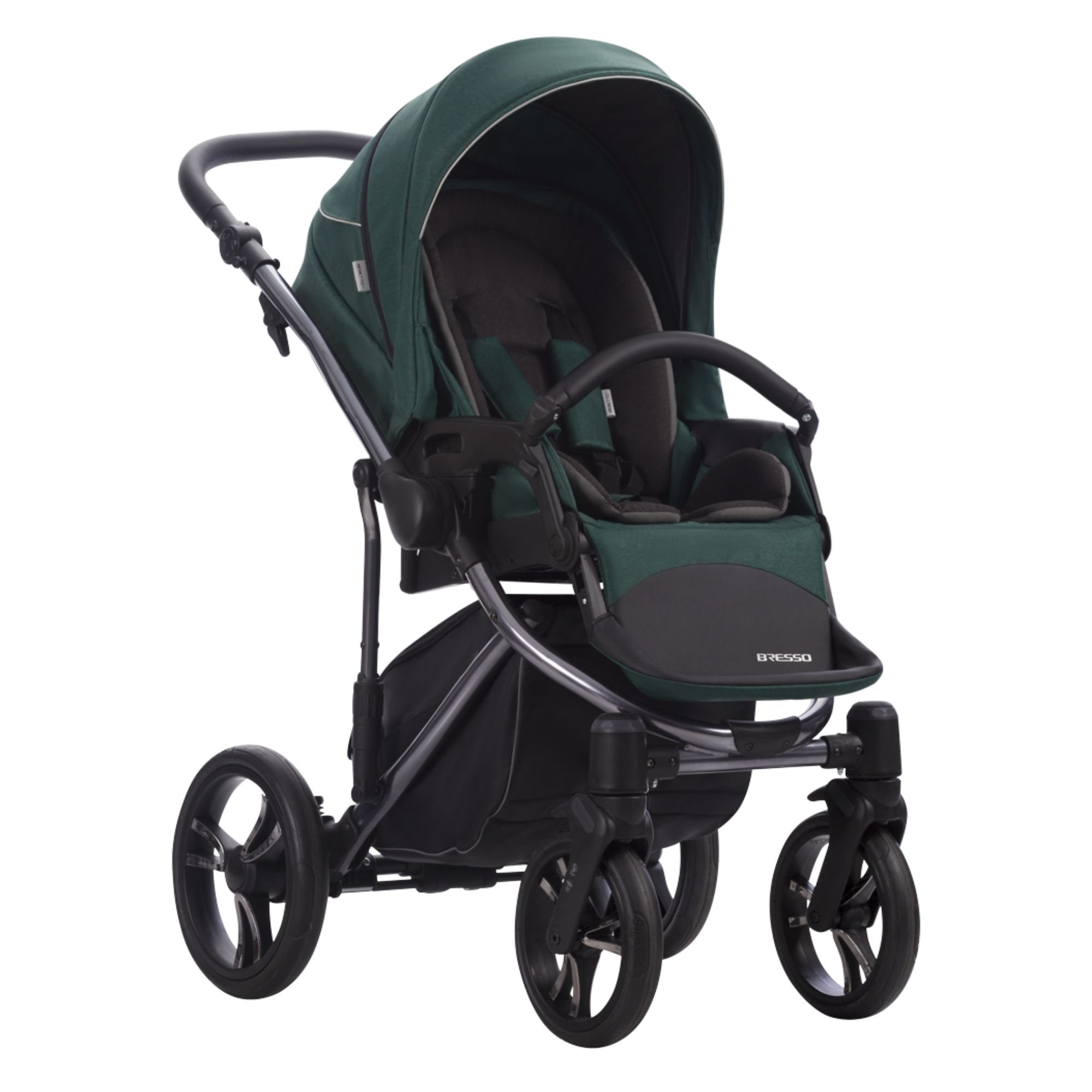 Коляска 2в1 Bebetto Bresso Premium Class Dark green 06 купить,NaN
