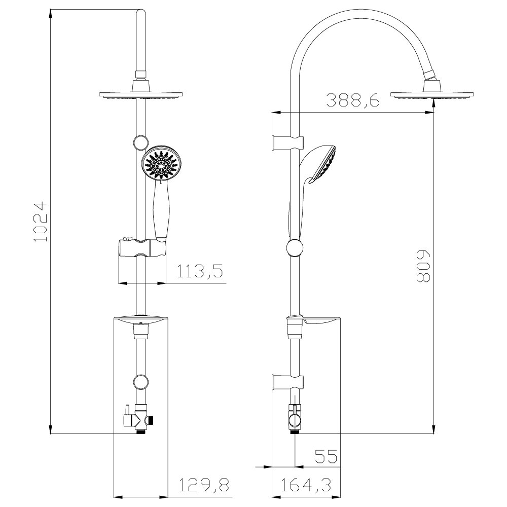 Душевой гарнитур Lemark LM8801C хром купить,0