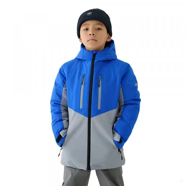 Куртка горнолыжная 4F Boy Skiing серо-синяя 158 купить,NaN