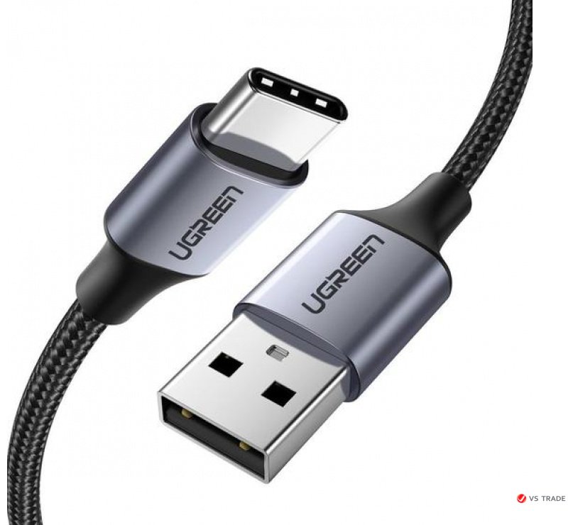 Кабель Ugreen USB 2.0 (M), USB TypeC (M), 1 м, US288 Cable Nickel Plating Aluminum Braid черный купить,NaN