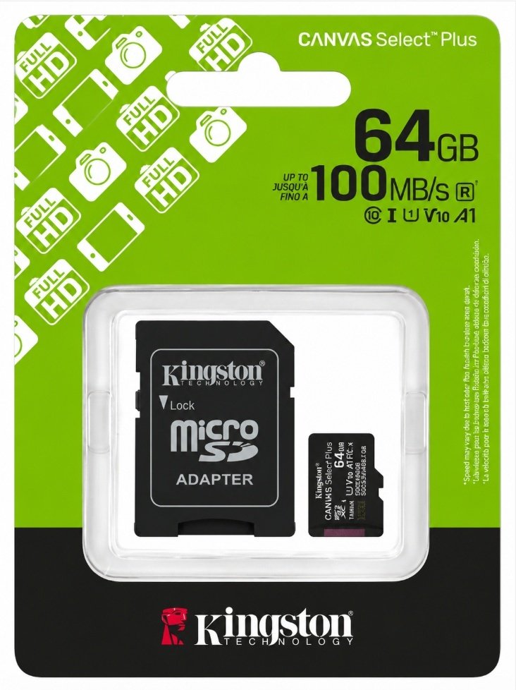 Карта памяти Kingston miniSDHC SDCS3/64GB 64 Гб