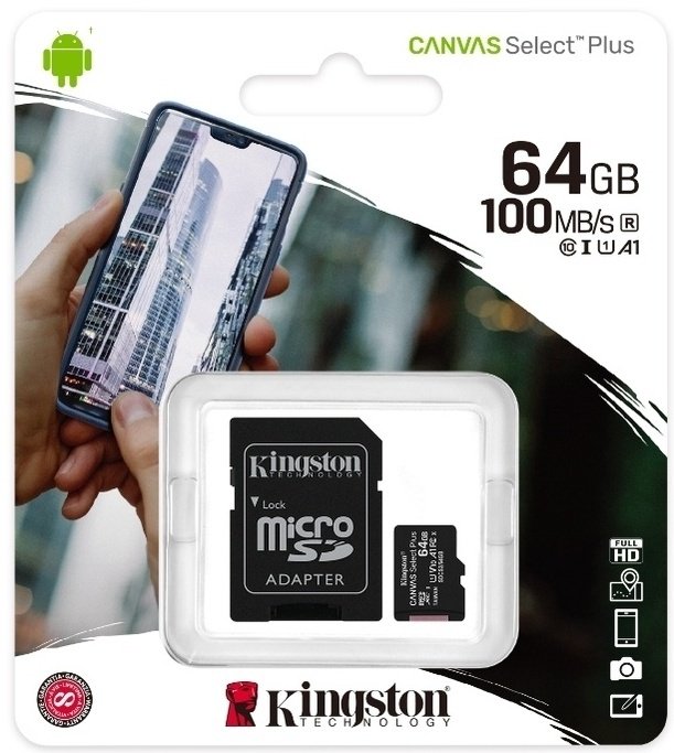 Карта памяти Kingston miniSDHC SDCS3/64GB 64 Гб