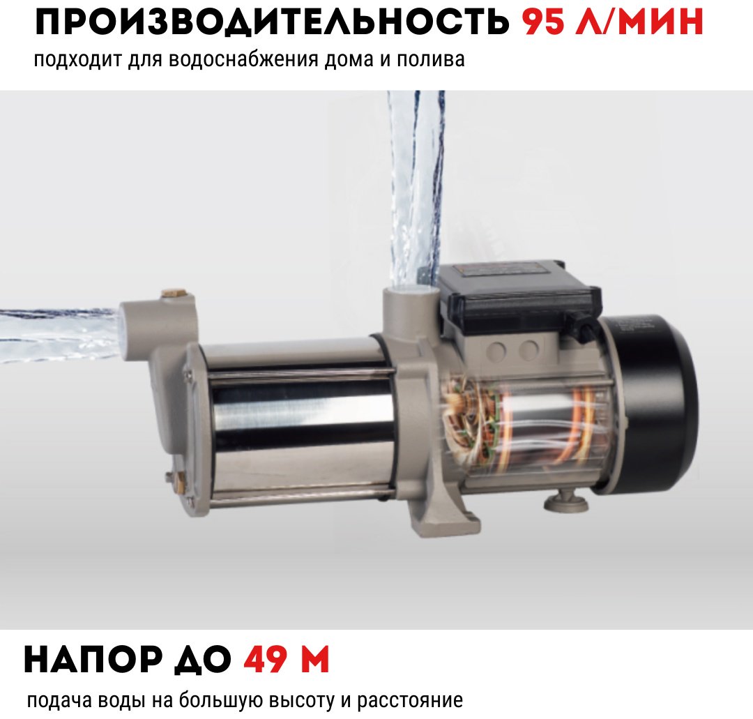 Насос поверхностный насосная станция CROWN CT35259