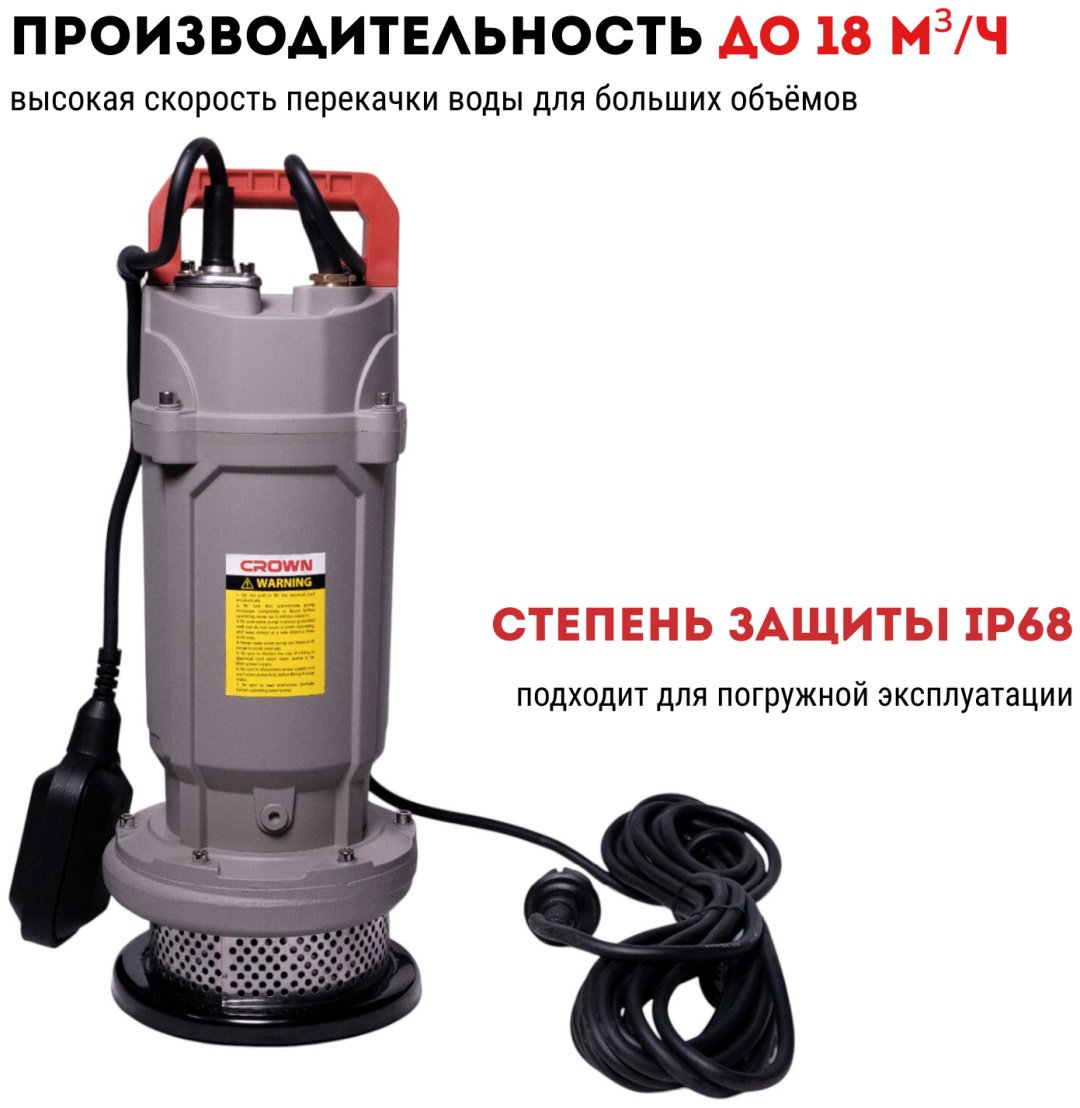 Насос погружной самовсасывающий CROWN CT35264 купить,NaN