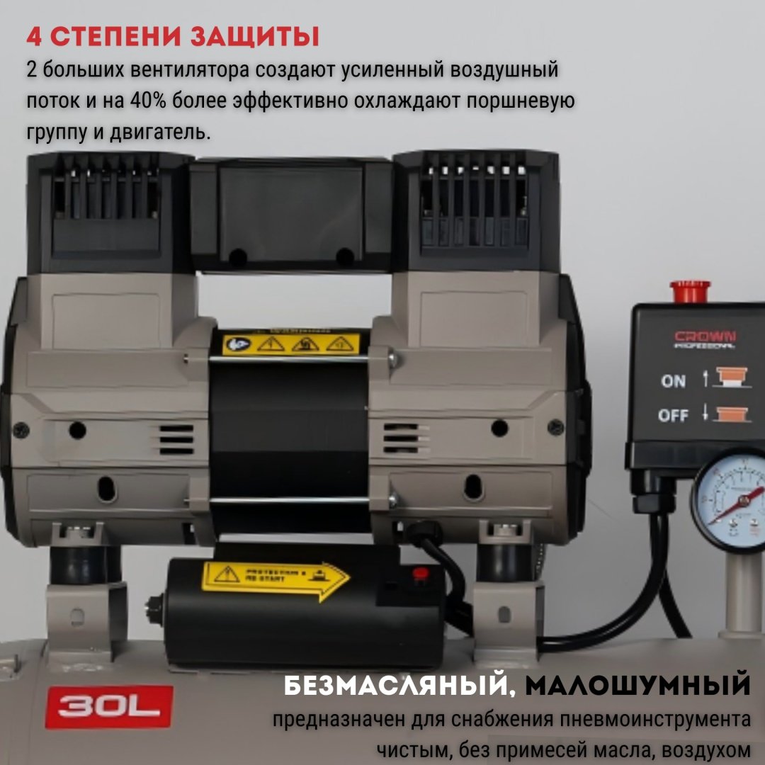 Компрессор безмасляный CROWN CT36150, 7 бар купить,NaN