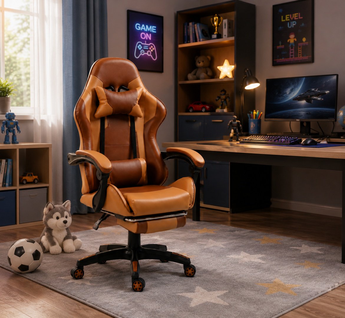 Игровое кресло Eco Estelar Winner, коричневый