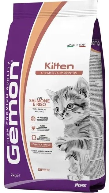 Корм Gemon Kitten лосось, рис 2 кг купить,NaN