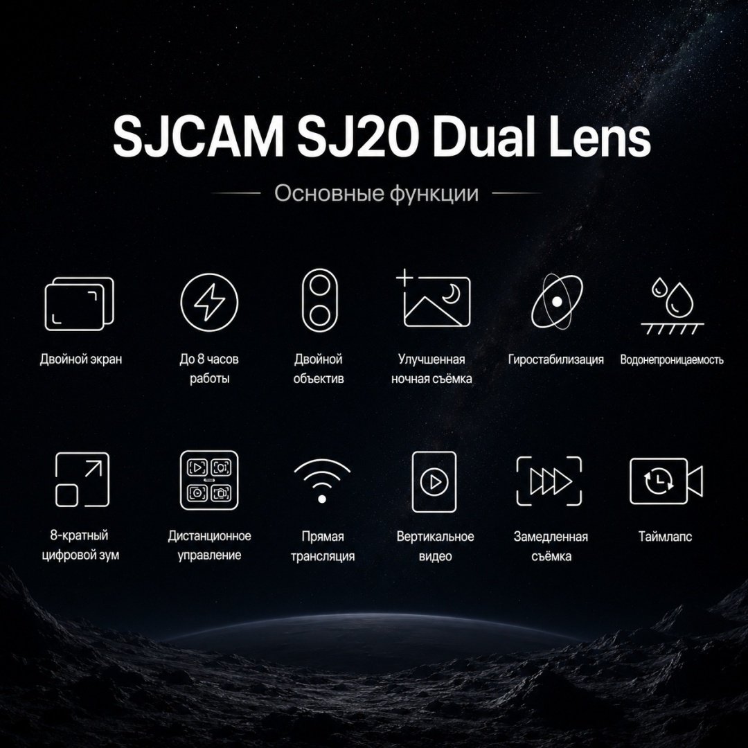 Экшн-камера SJCAM SJ20 Dual Lens