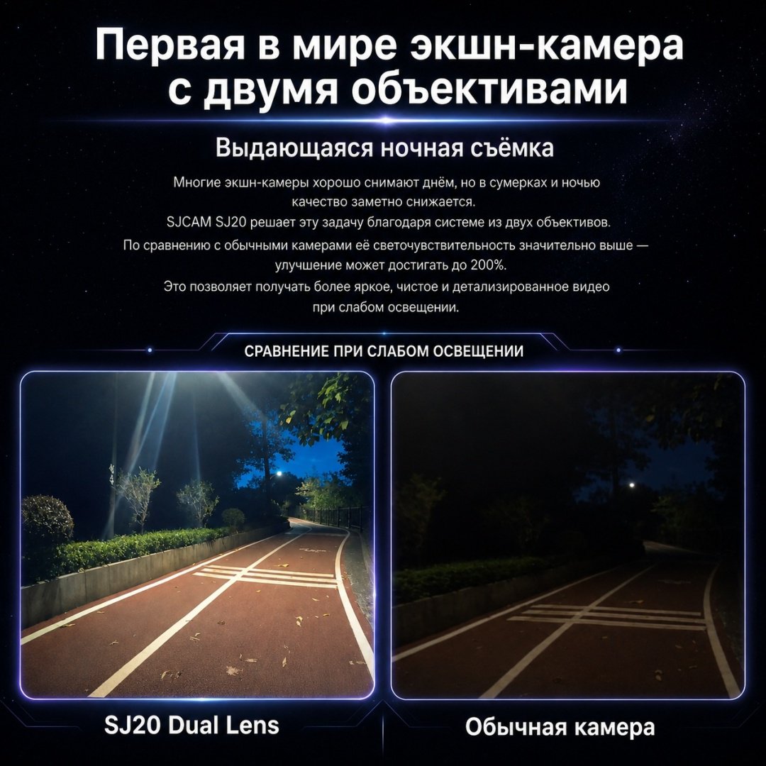 Экшн-камера SJCAM SJ20 Dual Lens