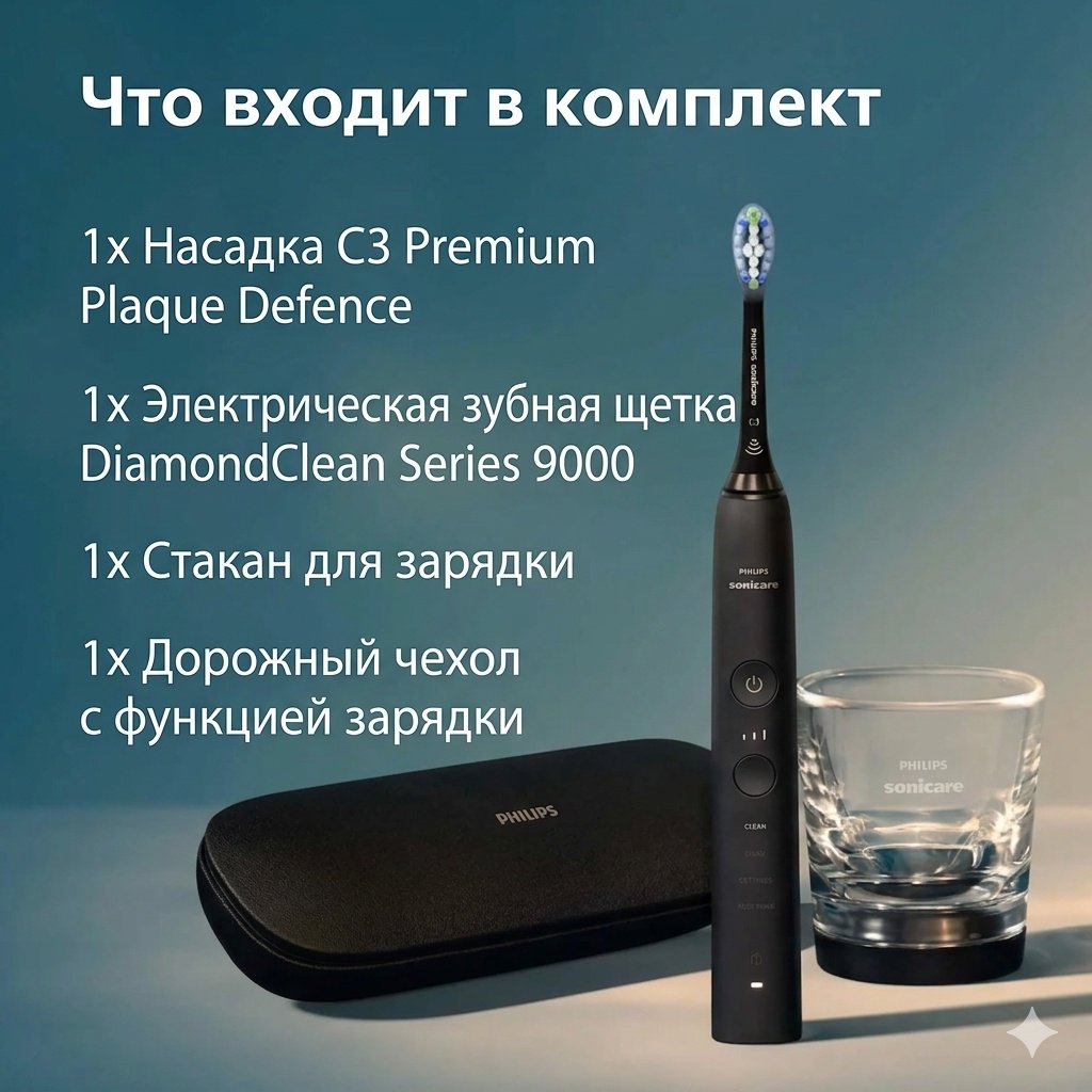 Philips звуковая щетка HX9911/09 щетина средняя черный купить,NaN