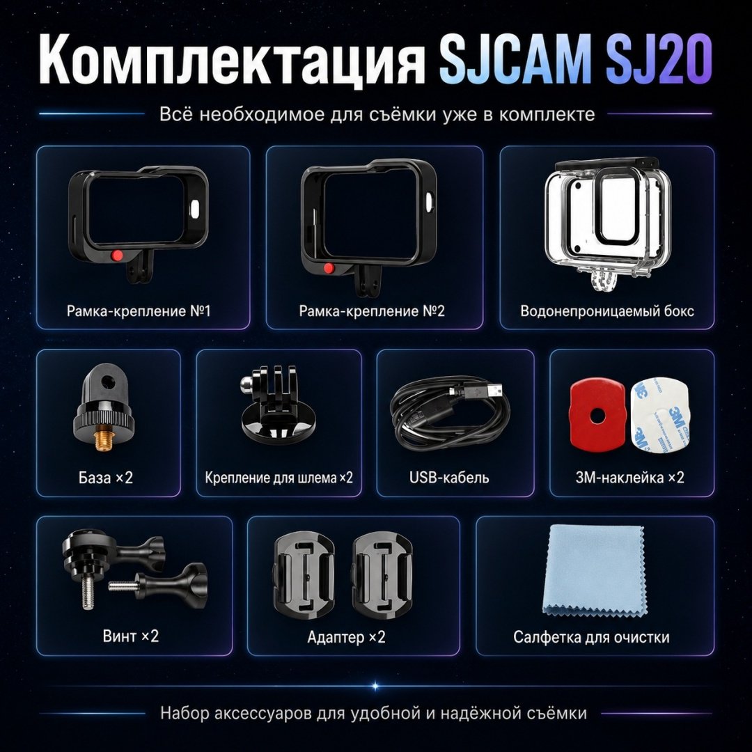 Экшн-камера SJCAM SJ20 Dual Lens - ForteMarket Экшн-камера SJCAM SJ20 Dual Lens купить,98990