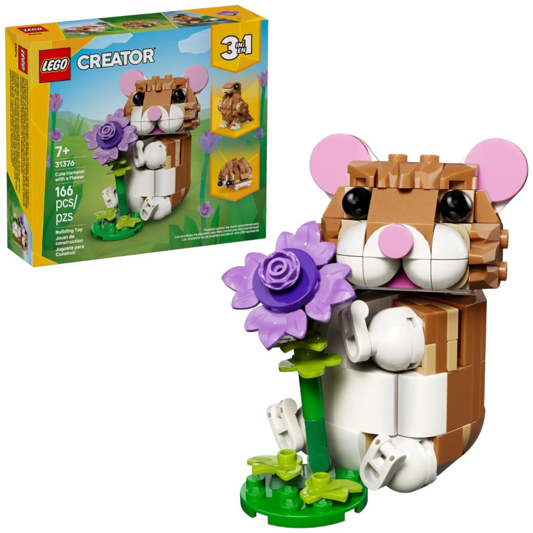 Конструктор LEGO Милый хомяк с цветком 31376, деталей 166 шт