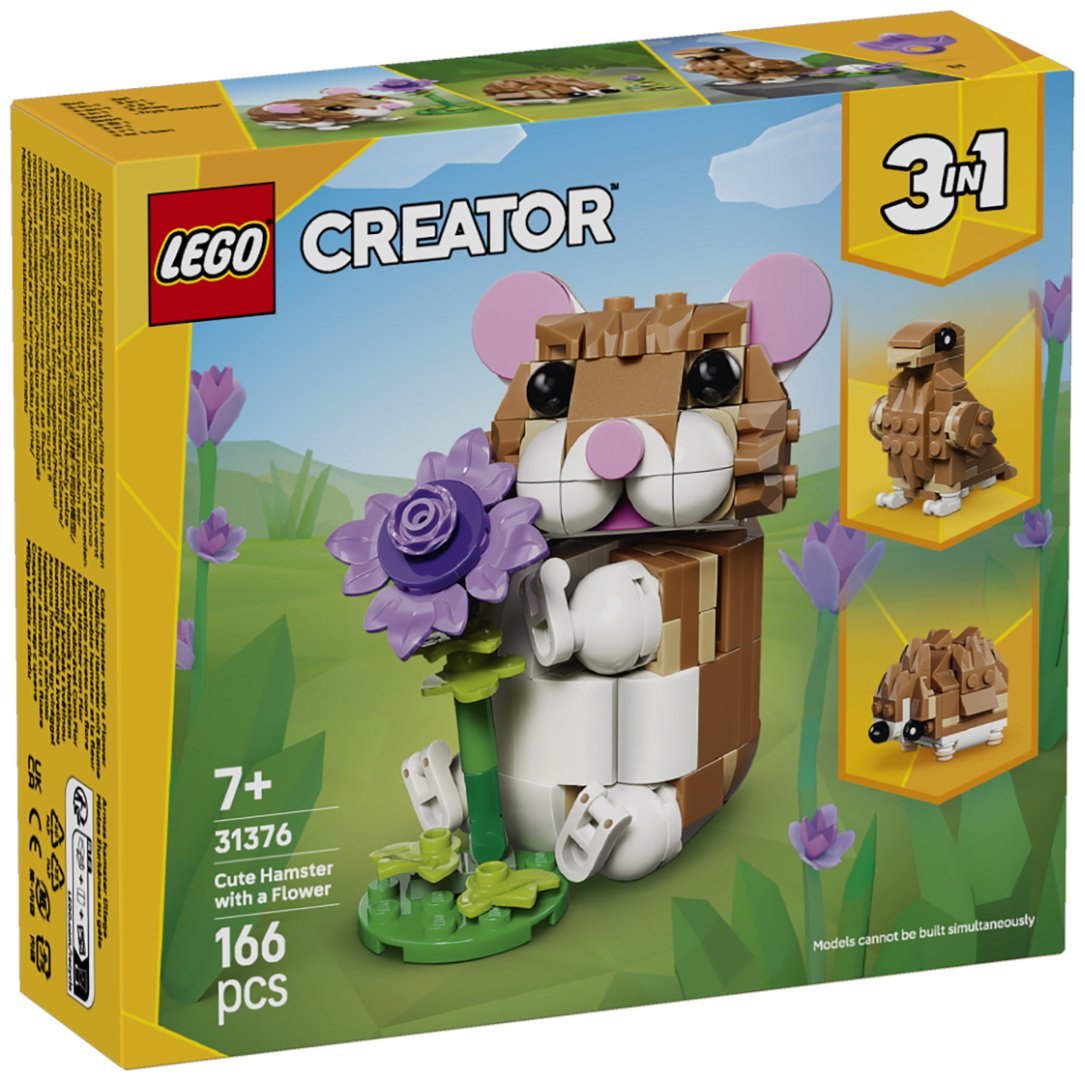 Конструктор LEGO Милый хомяк с цветком 31376, деталей 166 шт