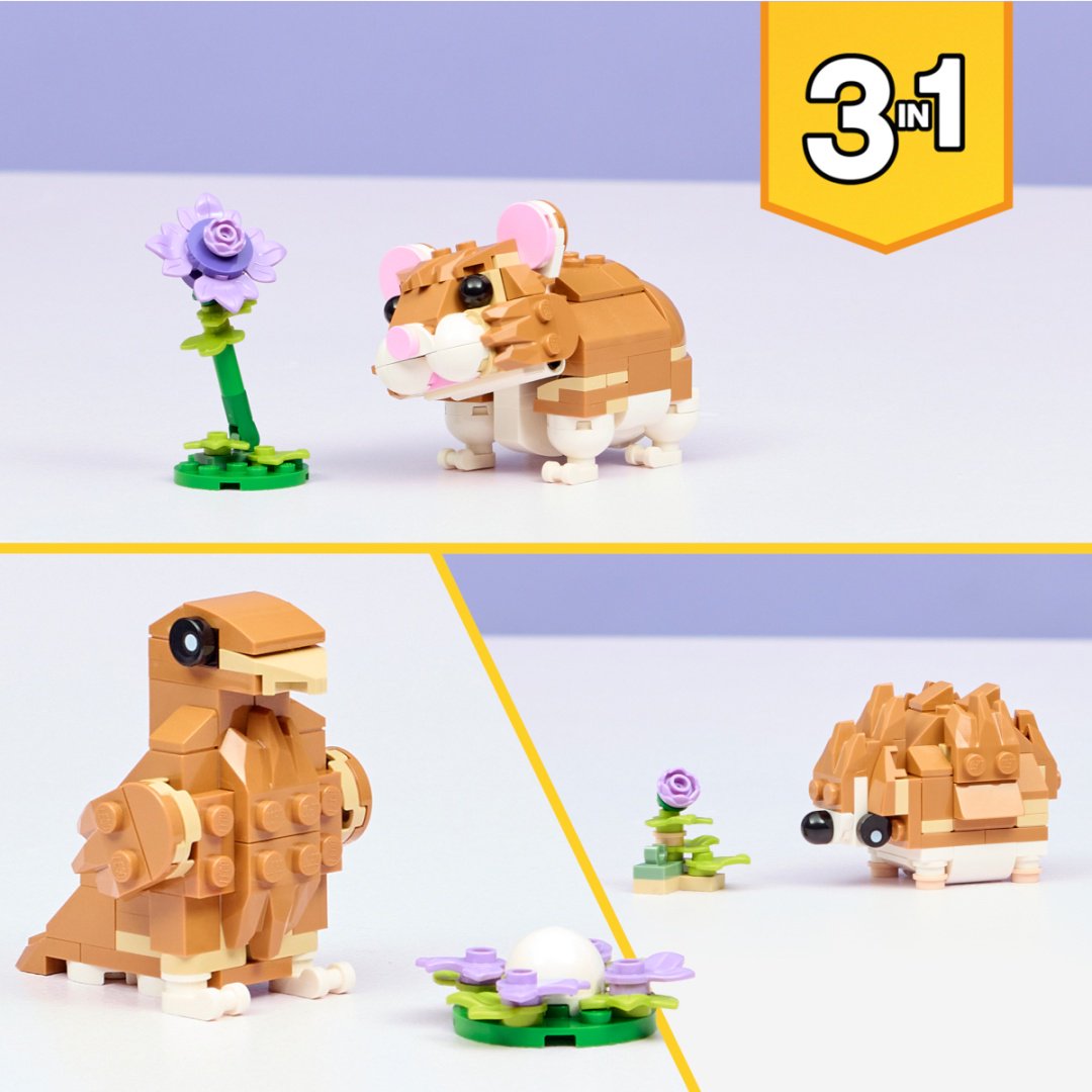 Конструктор LEGO Милый хомяк с цветком 31376, деталей 166 шт купить,NaN