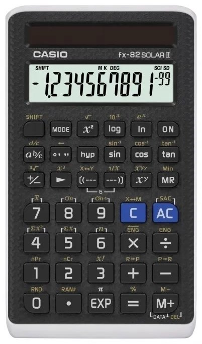 CASIO FX-82SOLARII-W-ETV, 5-разрядный, черный