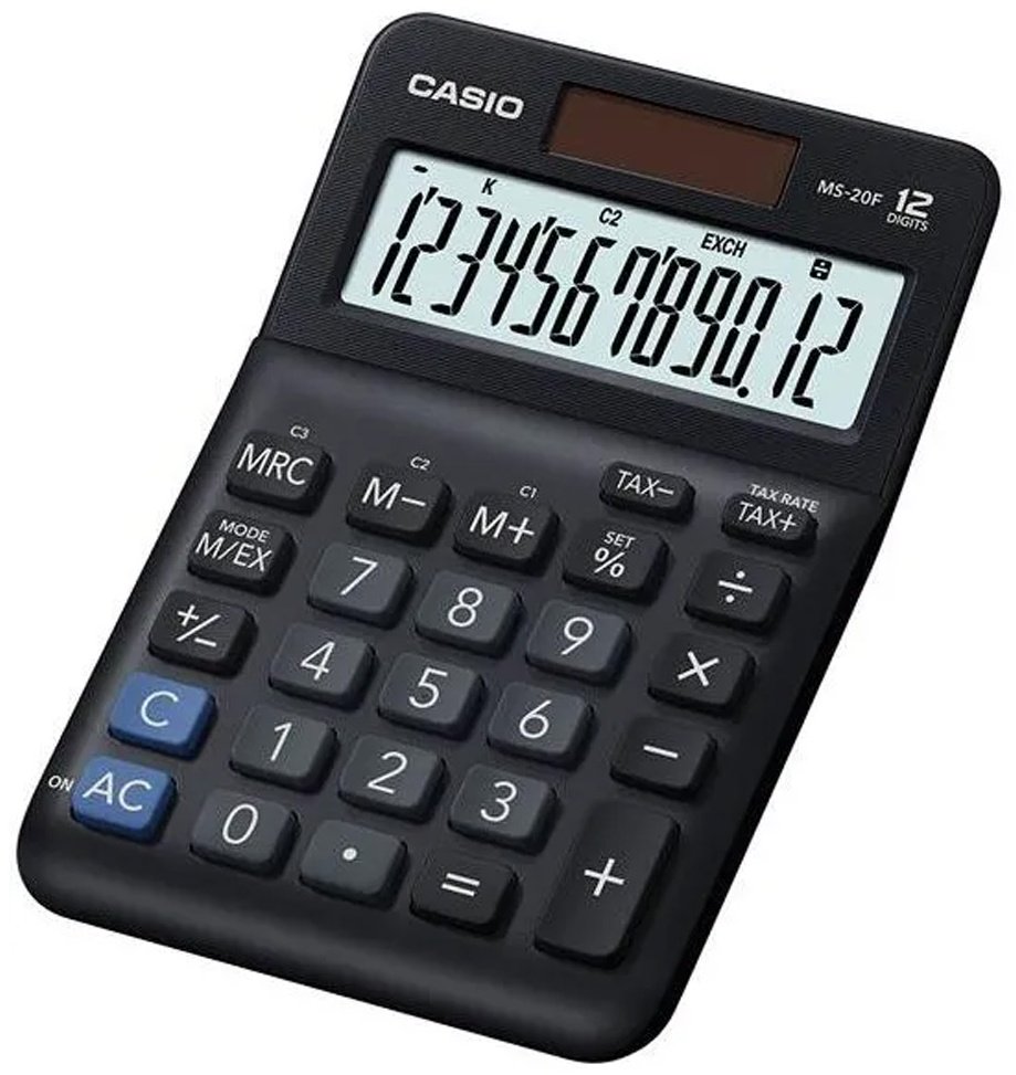 CASIO MS-20F-WA-EP, 12-разрядный, черный