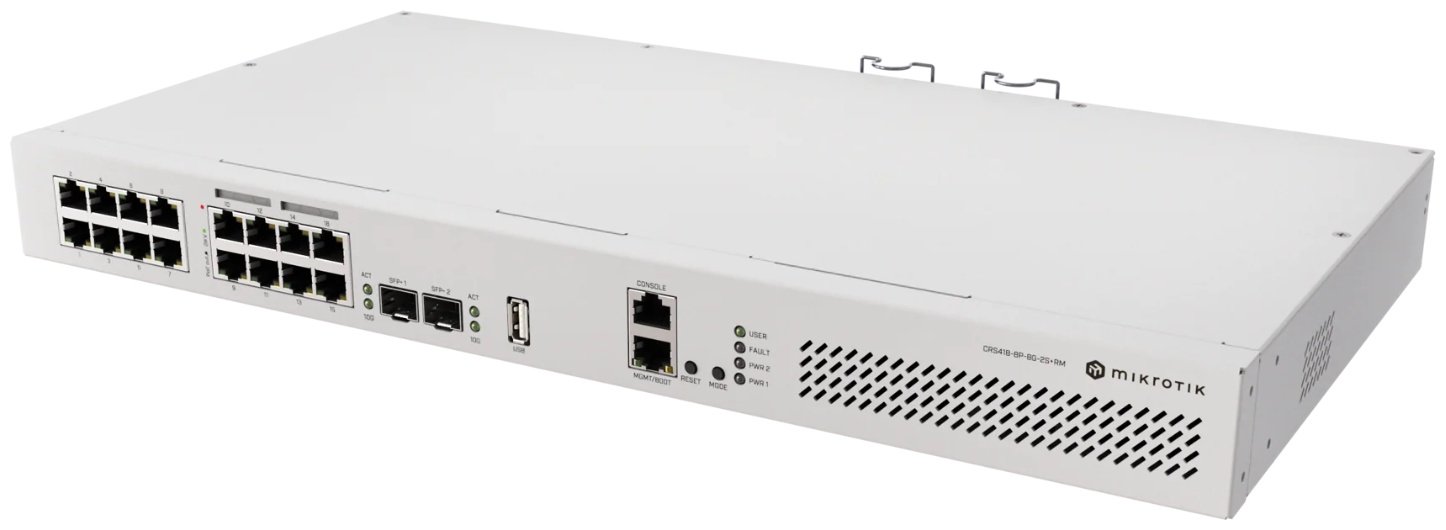 Коммутатор MikroTik CRS418-8P-8G-2S+RM