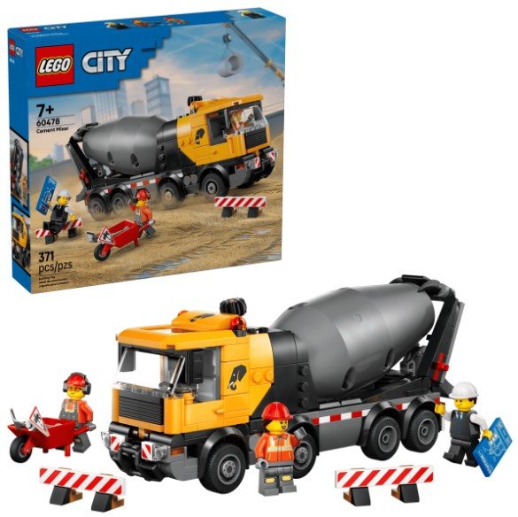 Конструктор LEGO City Бетономешалка 60478, деталей 371 шт