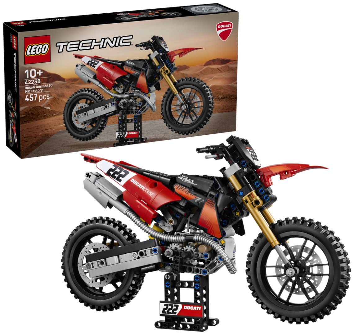 Конструктор LEGO Technic Мотоцикл Ducati Desmo450 MX Factory 42238, деталей 457 шт