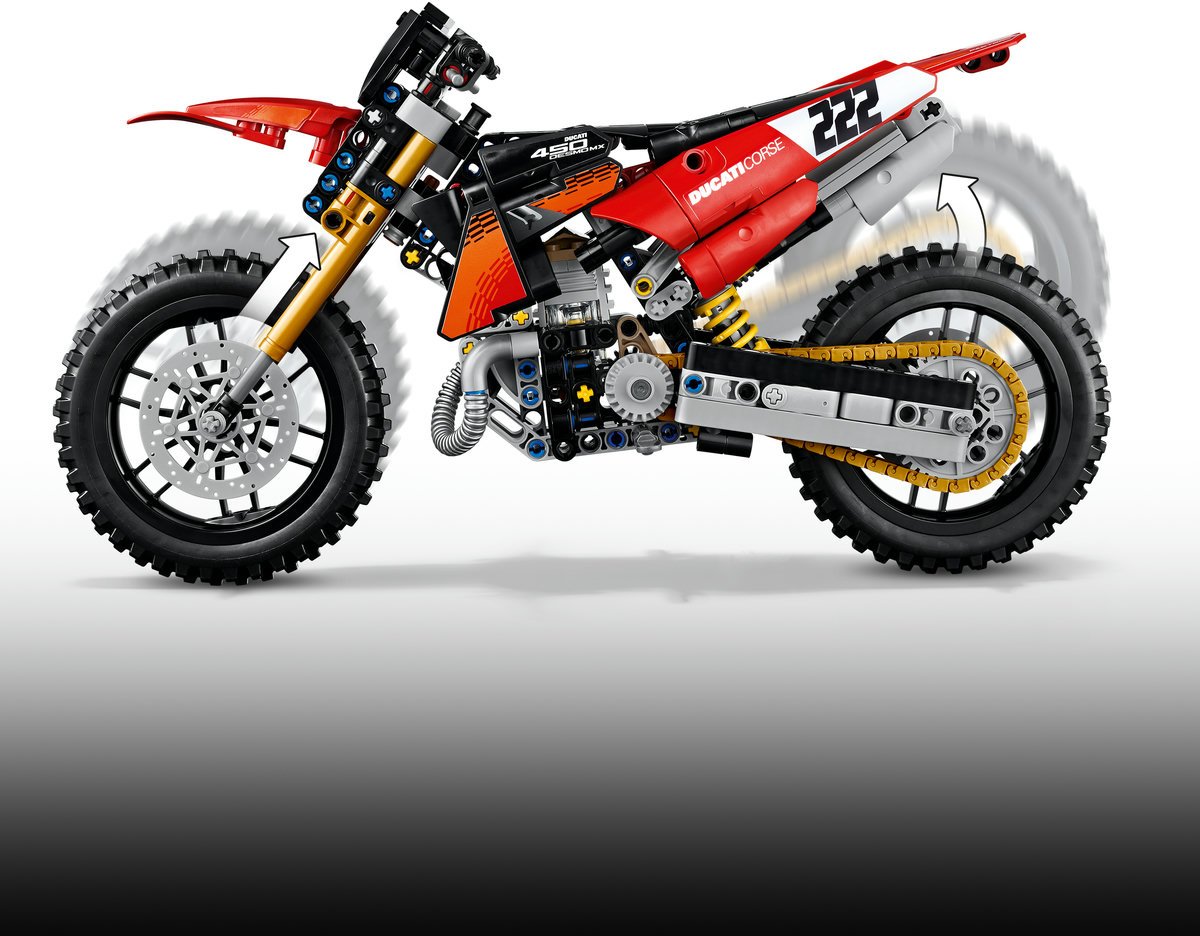 Конструктор LEGO Technic Мотоцикл Ducati Desmo450 MX Factory 42238, деталей 457 шт