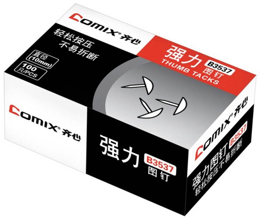 Кнопки канцелярские Comix B3537, 100 шт, серебряный купить,NaN