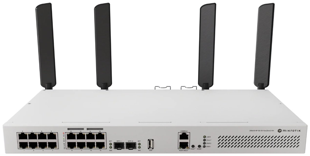 Коммутатор MikroTik CRS418-8P-8G-2S+5axQ2axQ-RM
