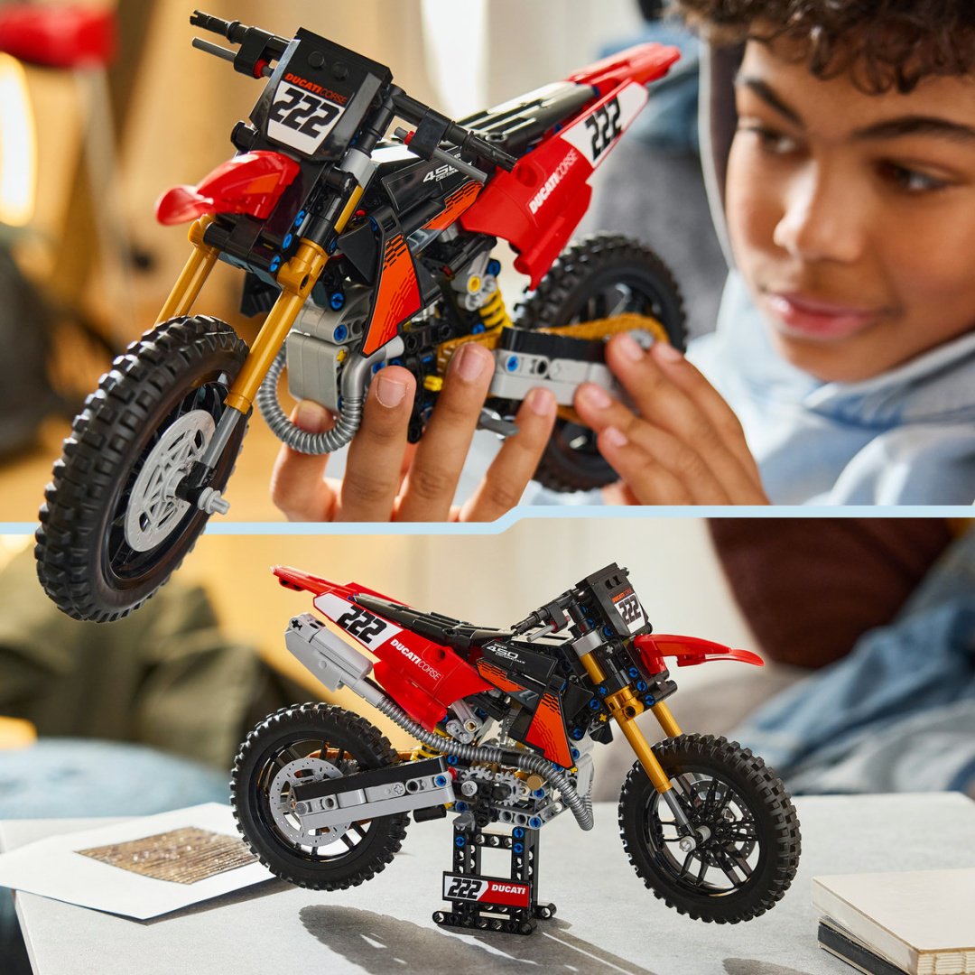 Конструктор LEGO Technic Мотоцикл Ducati Desmo450 MX Factory 42238, деталей 457 шт купить,41120