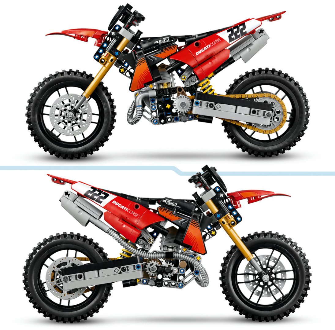 Конструктор LEGO Technic Мотоцикл Ducati Desmo450 MX Factory 42238, деталей 457 шт купить,41120
