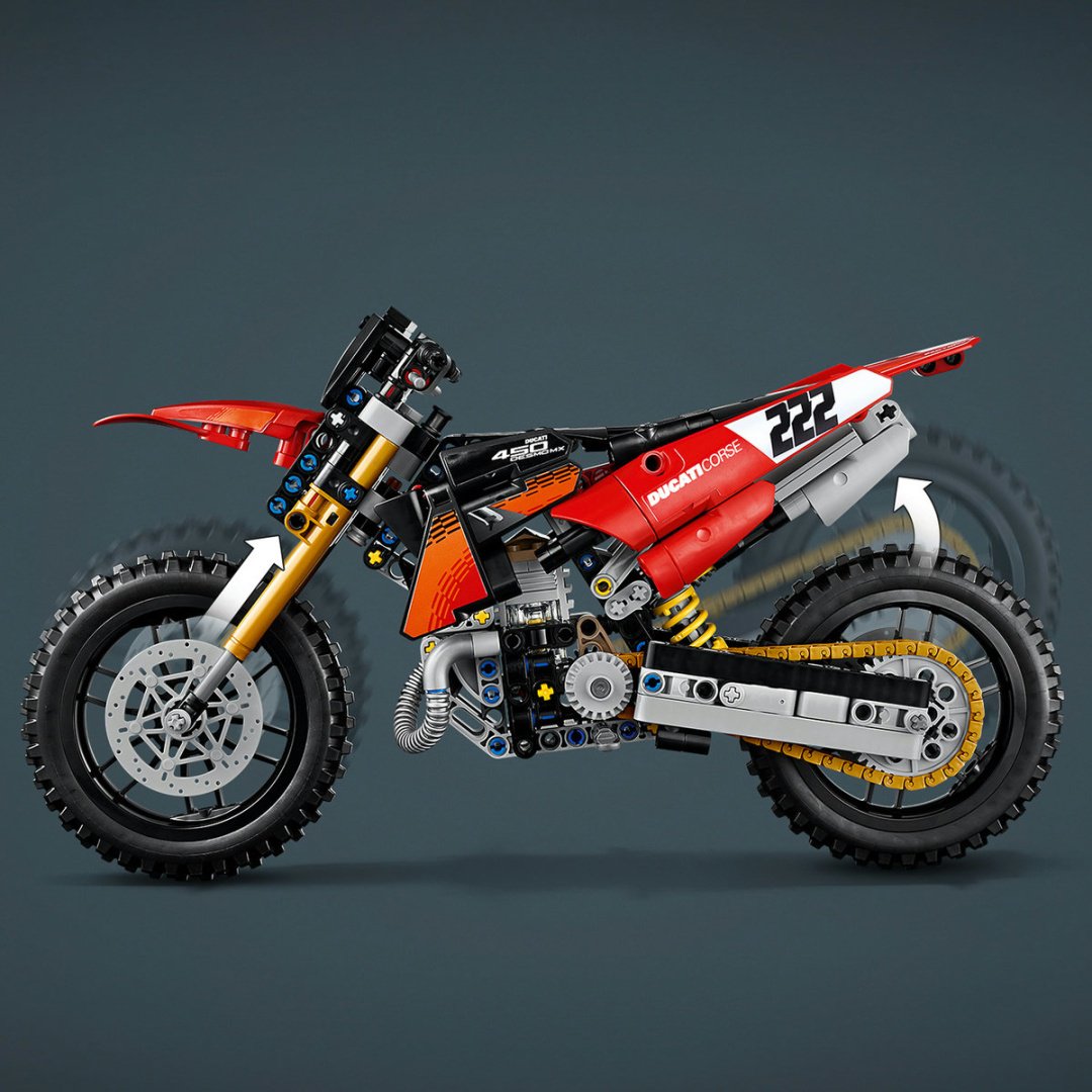 Конструктор LEGO Technic Мотоцикл Ducati Desmo450 MX Factory 42238, деталей 457 шт купить,41120