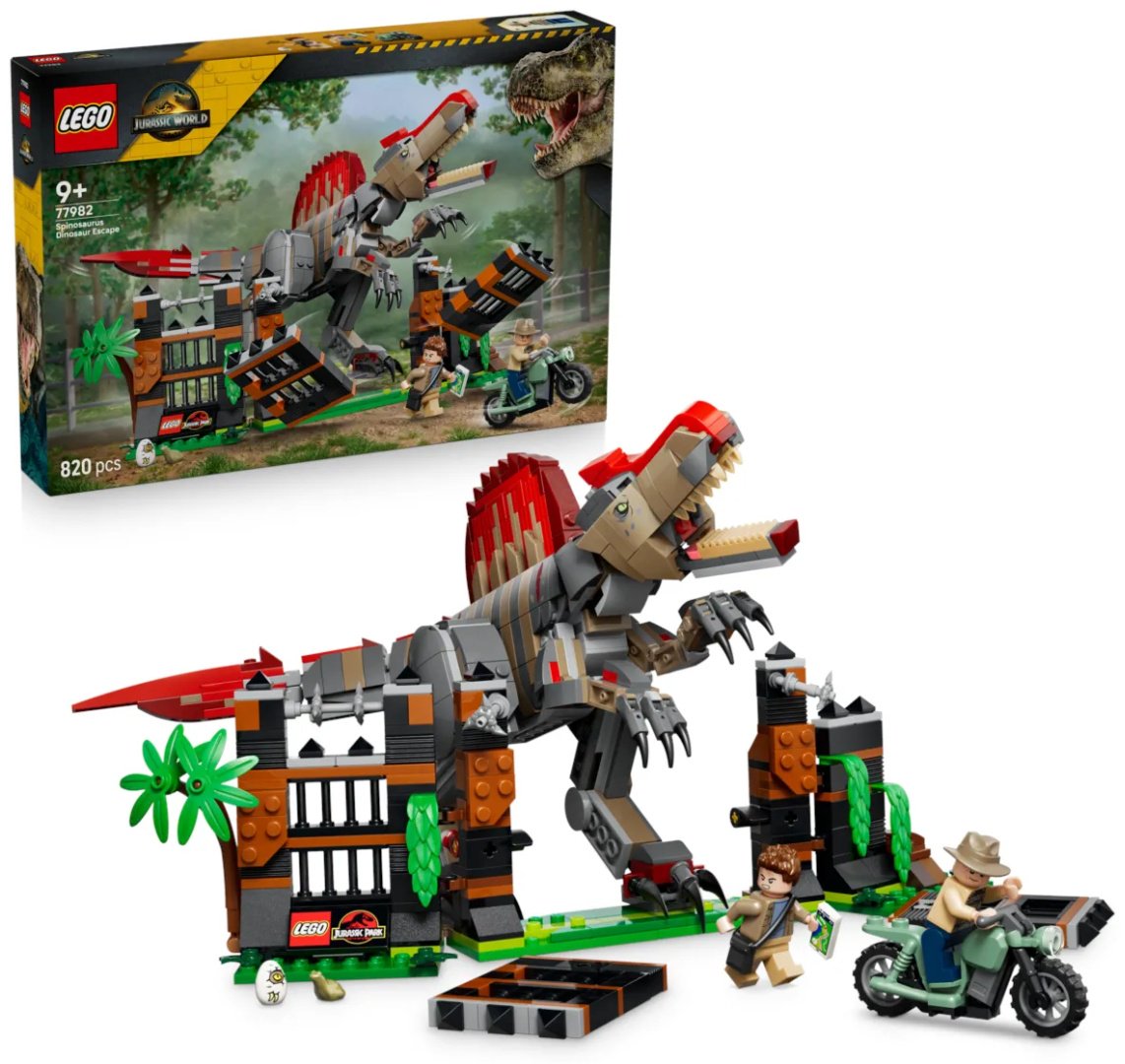 Конструктор LEGO Jurassic World Побег спинозавра 77982, деталей 820 шт купить,NaN