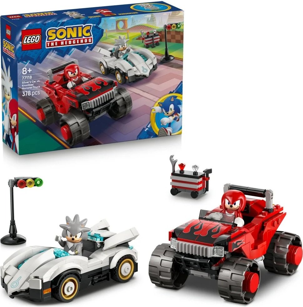 Конструктор LEGO Соник Автомобиль Сильвера против монстр-трака Наклса 77118, деталей 378 шт купить,NaN