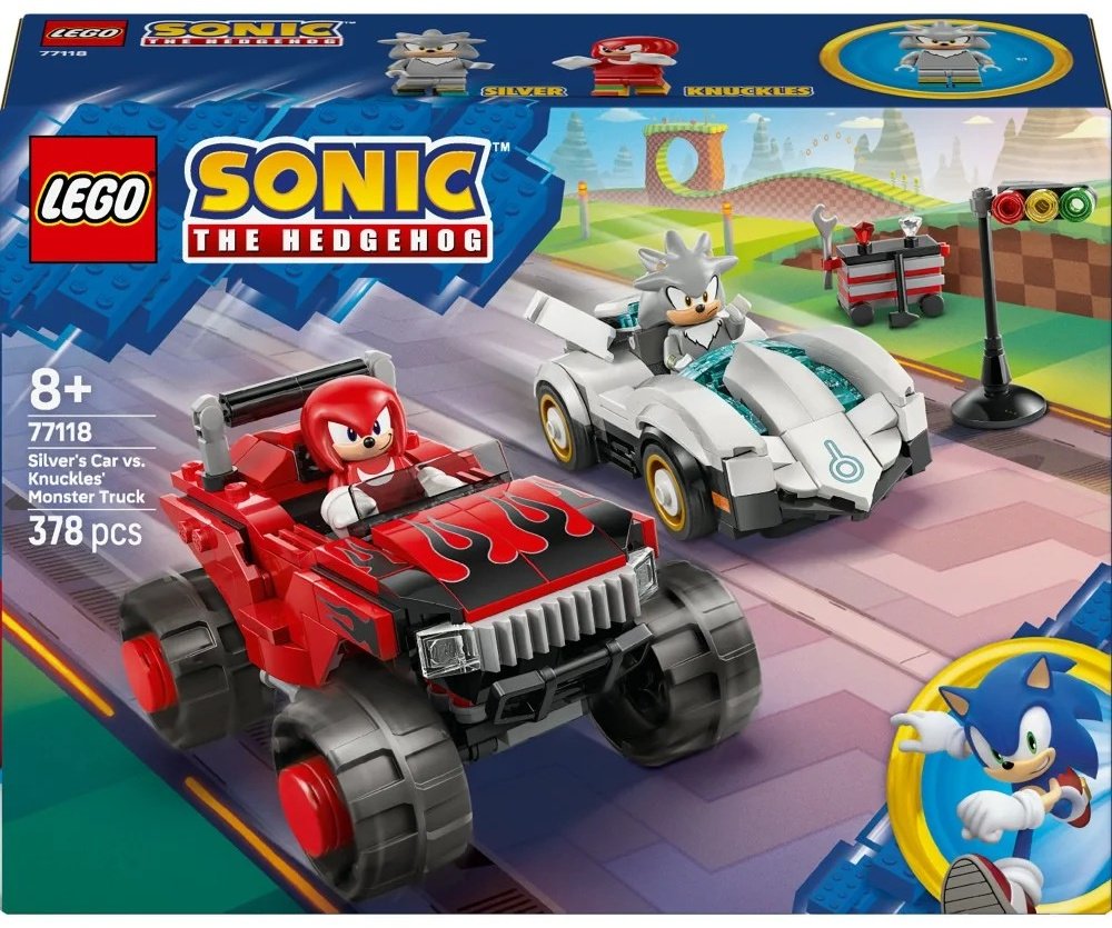 Конструктор LEGO Соник Автомобиль Сильвера против монстр-трака Наклса 77118, деталей 378 шт купить,NaN