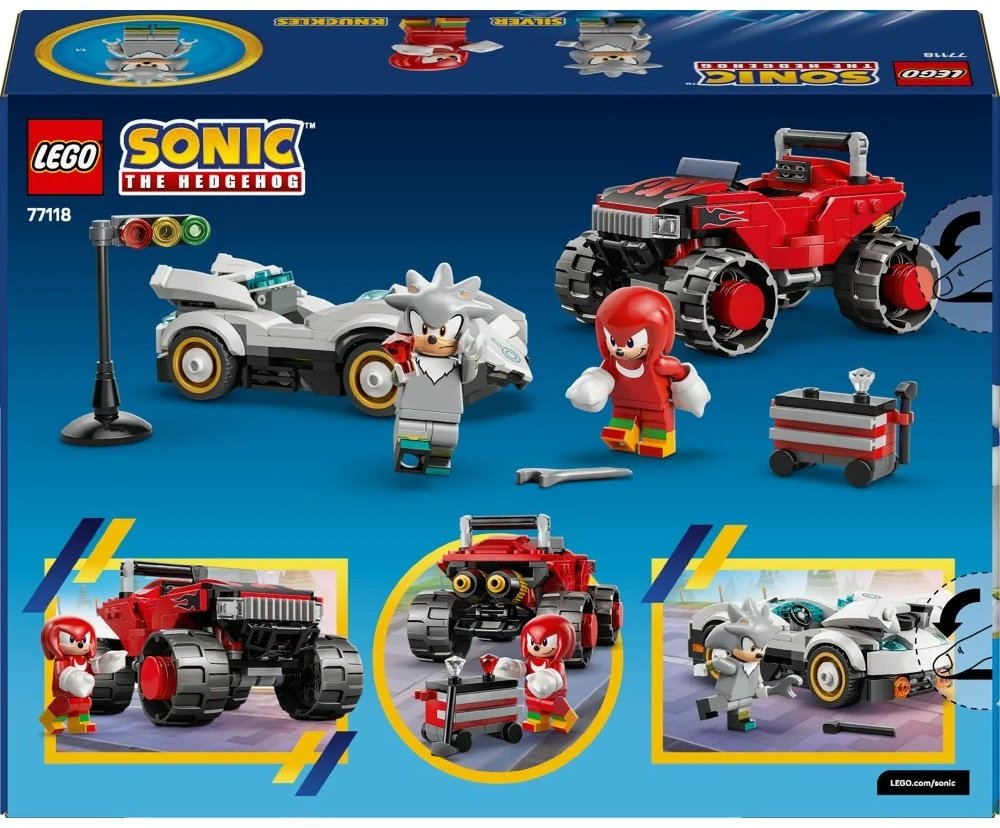Конструктор LEGO Соник Автомобиль Сильвера против монстр-трака Наклса 77118, деталей 378 шт купить,NaN