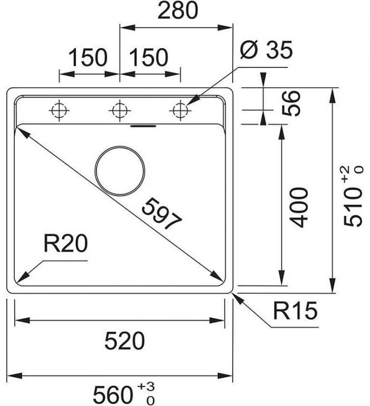Кухонная мойка Franke Maris MRG 610-52 56х51х20 см, искусственный гранит, тон черный купить,NaN