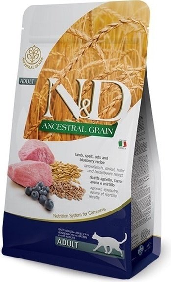 Корм Farmina N&D Ancestral Grain для взрослых ягненок, черника 0.3 кг купить,NaN