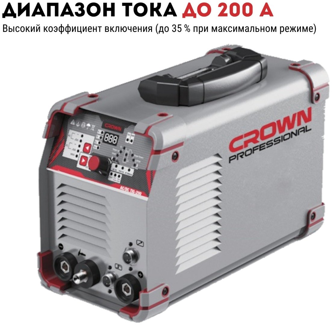 CROWN сварочный инвертор CT33024 CROWN (аргонная (аргонодуговая) сварка, ручная дуговая сварка (MMA)) купить,NaN