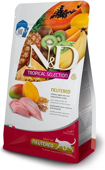 Farmina (Фармина) N&D Tropical Selection Cat 1,5кг курица для стерилизованных и кастрированных кошек купить,NaN