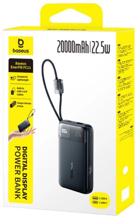 Внешний аккумулятор Baseus EnerFill FC11 E0027S (E0027S04) 20000 мАч 22.5 Вт черный