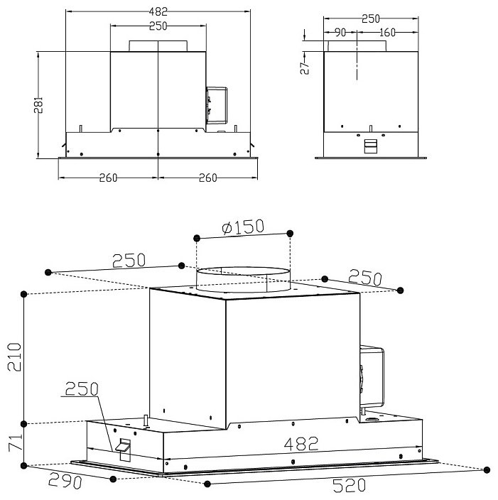 Вытяжка Korting KHI 6099 ICGN черный купить,NaN