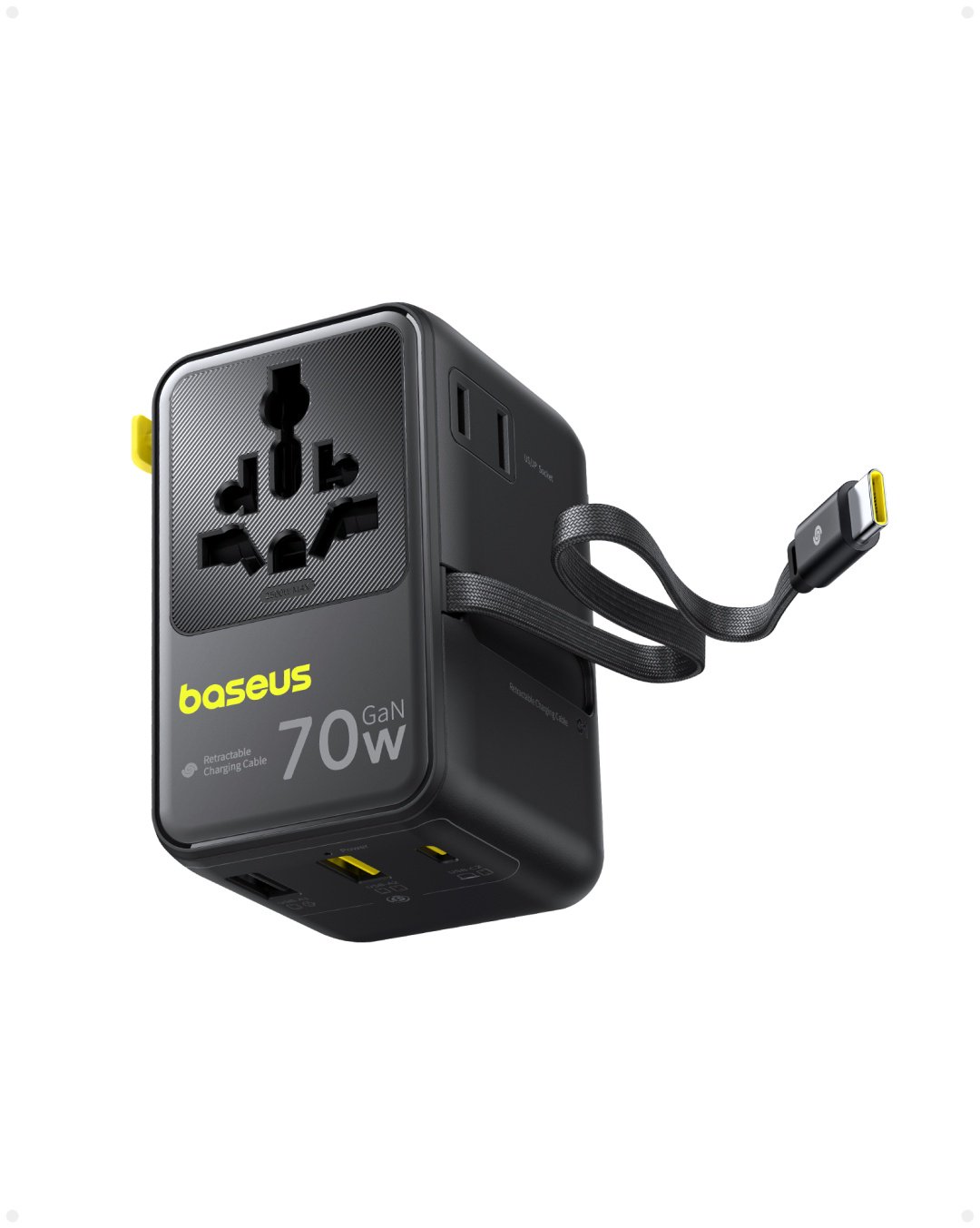 Зарядное устройство Baseus Travel Adapter EnerCore CG11 USB Type-C, USB Type-A 70 Вт черный
