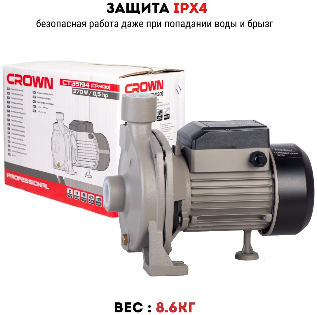 Насос поверхностный напорный CROWN CT35194
