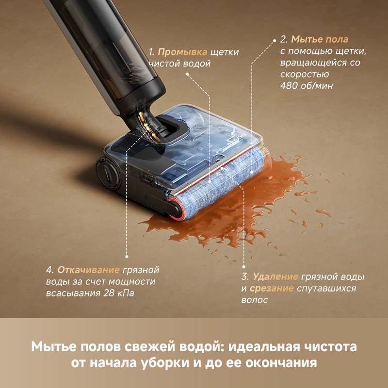 Пылесос DREAME H16 Steam черный купить,379990